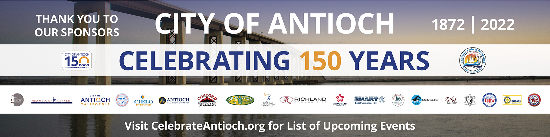 The main promotional image of the City of Antioch Sesquicentennial